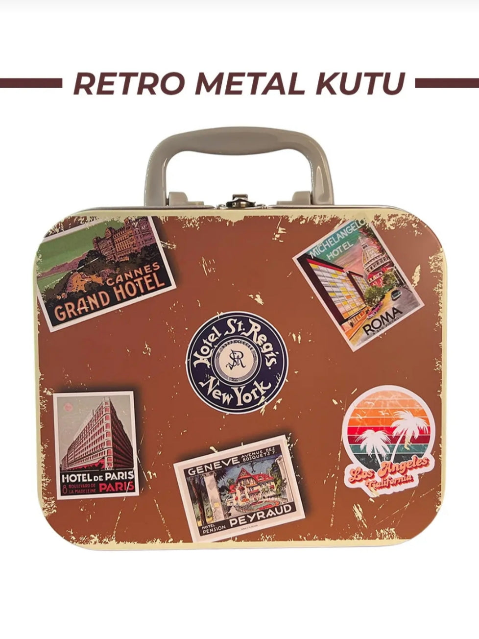 Retro Metal Kutu | Vintage Tasarımlı Saklama Kutusu