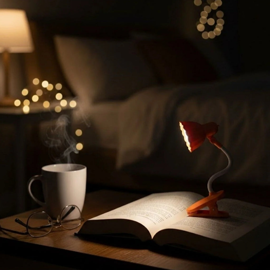 Klipsli Kitap Ayracı | Gece Kitap Okuma Lambası