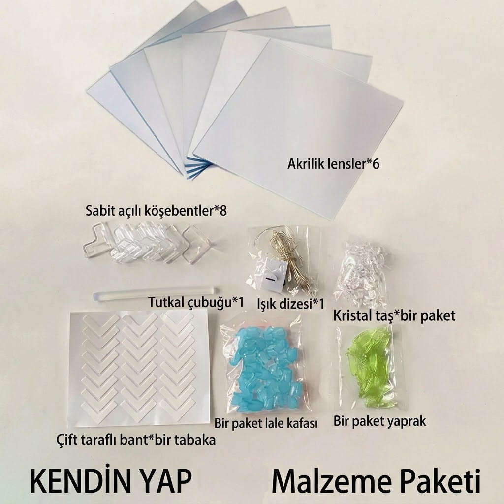 Sonsuz Lale Aynalı Gece Lambası